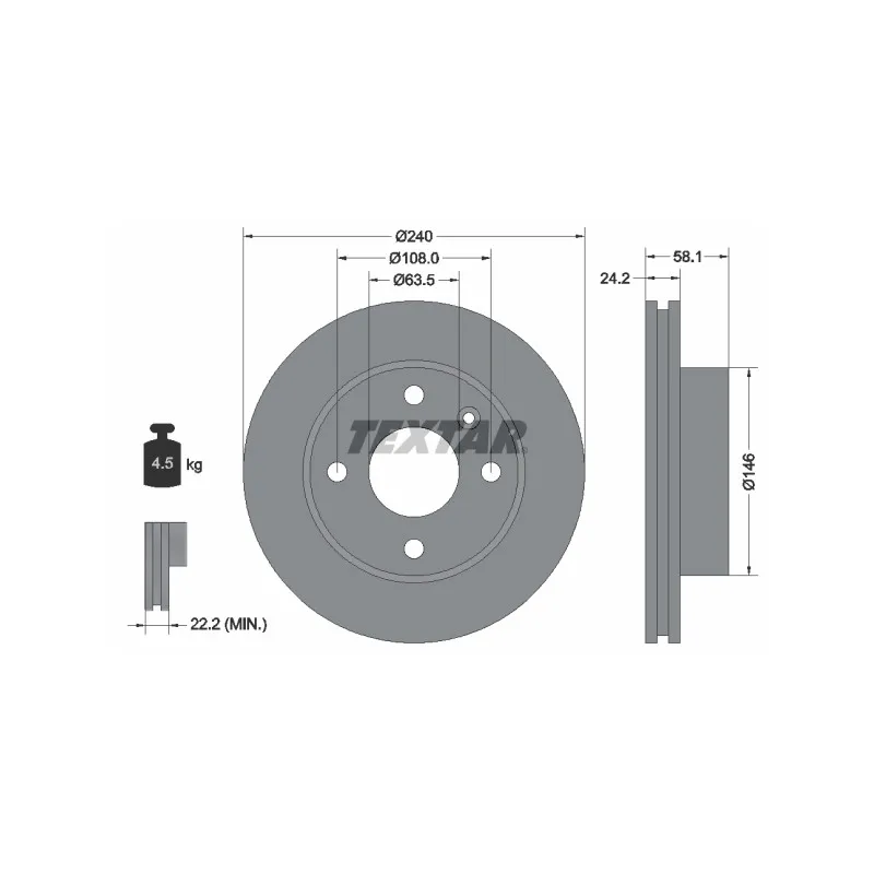Jeu de 2 disques de frein avant TEXTAR 92022900