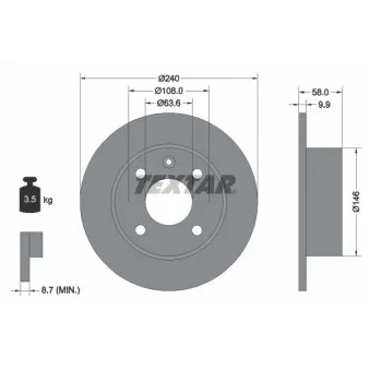 Jeu de 2 disques de frein avant TEXTAR 92023000