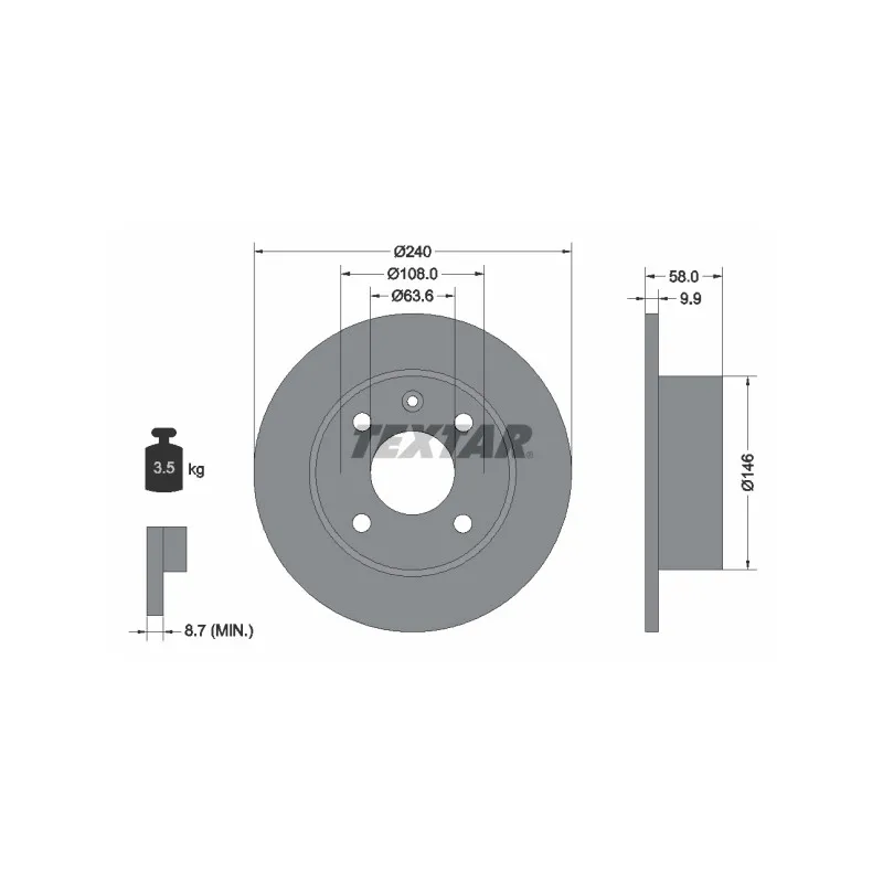 Jeu de 2 disques de frein avant TEXTAR 92023000