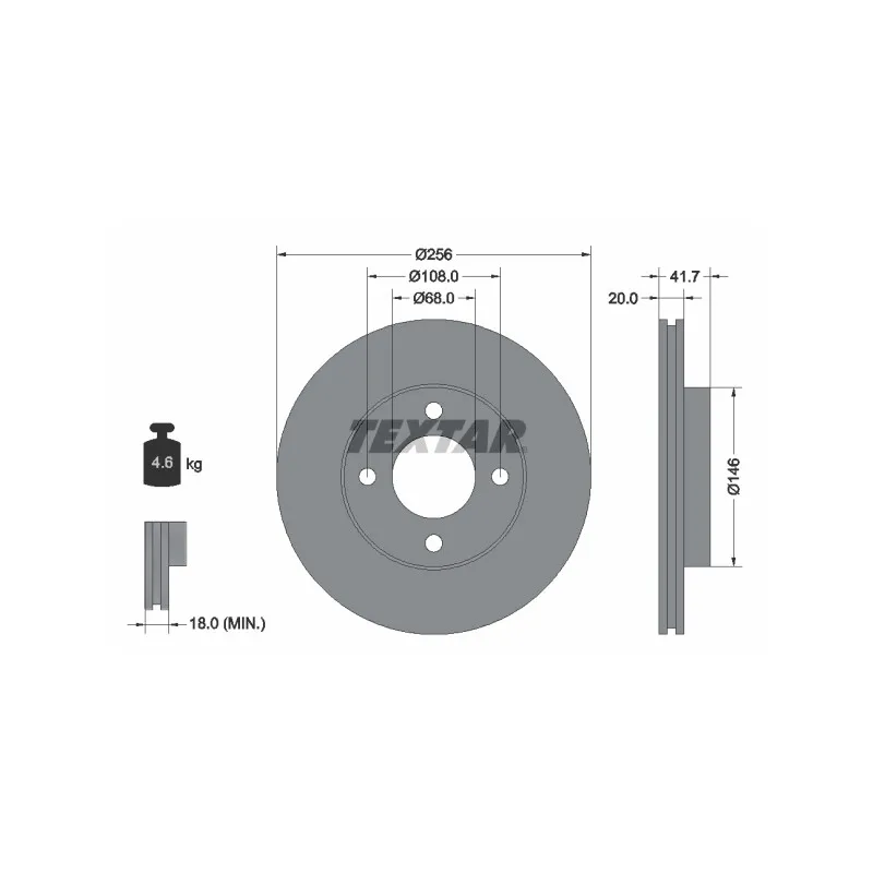 Jeu de 2 disques de frein avant TEXTAR 92026200