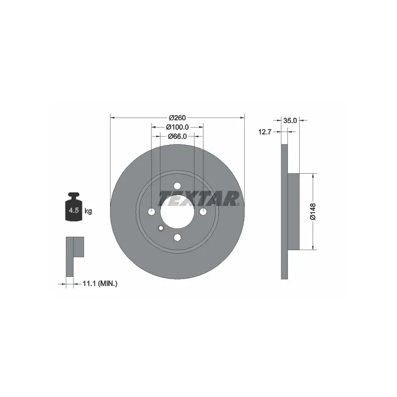 Jeu de 2 disques de frein avant TEXTAR 92026400