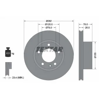 Jeu de 2 disques de frein avant TEXTAR 92026700