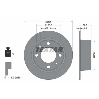 Jeu de 2 disques de frein arrière TEXTAR 92026900