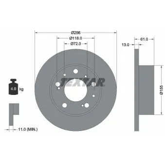Jeu de 2 disques de frein avant TEXTAR 92027100