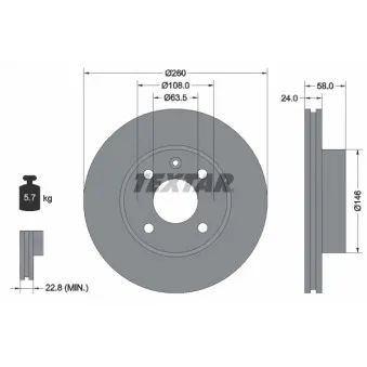 Jeu de 2 disques de frein avant TEXTAR 92027300