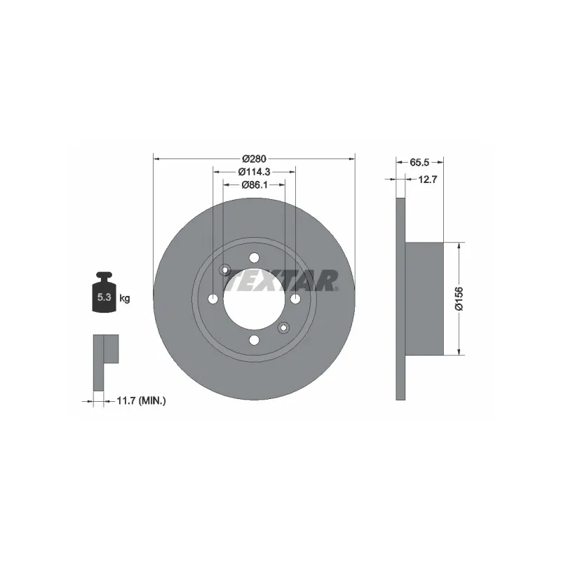 Jeu de 2 disques de frein avant TEXTAR 92027600