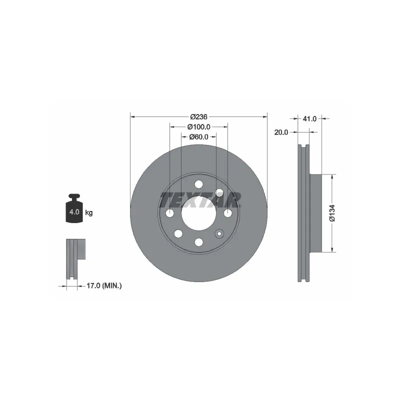 Jeu de 2 disques de frein avant TEXTAR 92029603