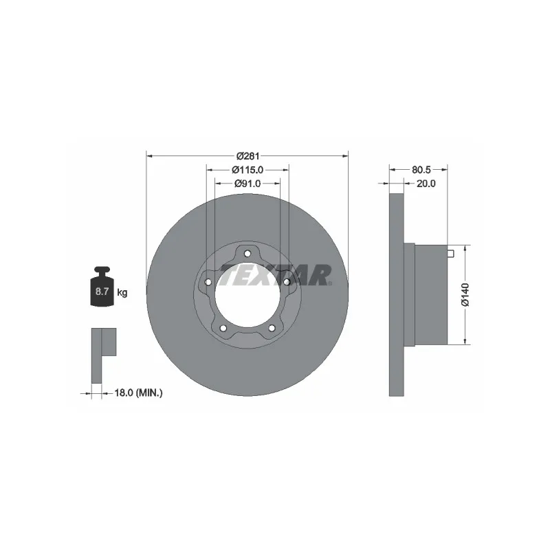 Jeu de 2 disques de frein avant TEXTAR 92031500