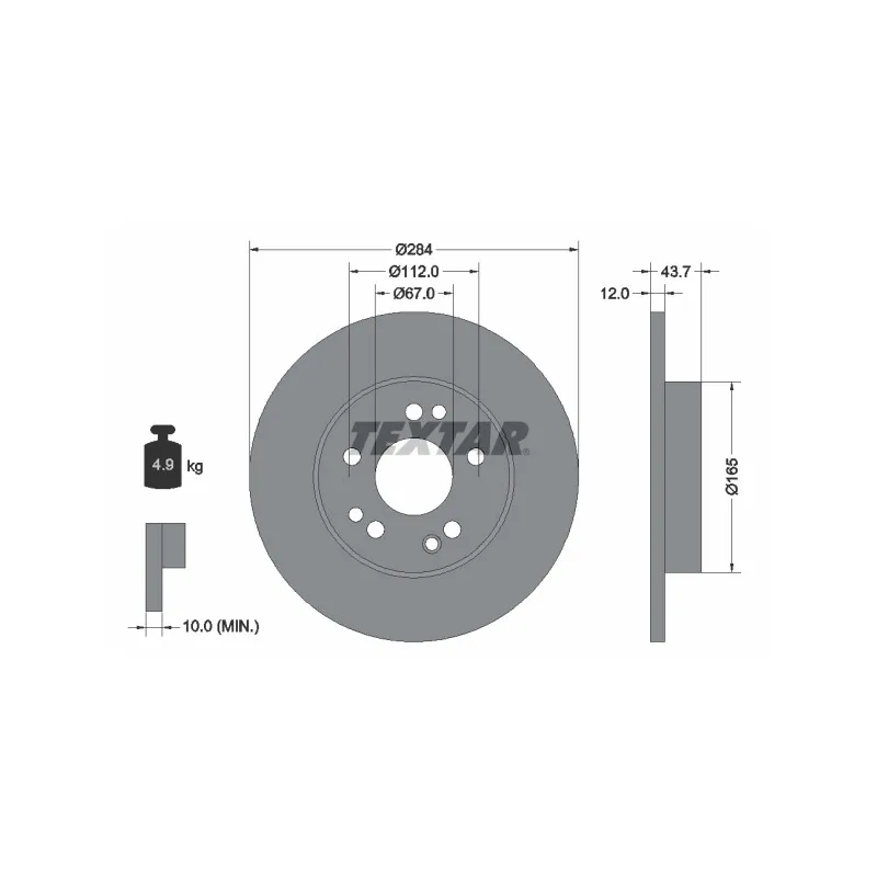 Jeu de 2 disques de frein avant TEXTAR 92031803