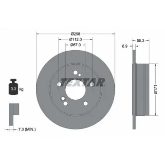 Jeu de 2 disques de frein arrière TEXTAR 92032003