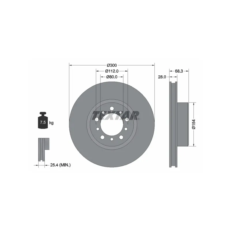 Jeu de 2 disques de frein avant TEXTAR 92032500