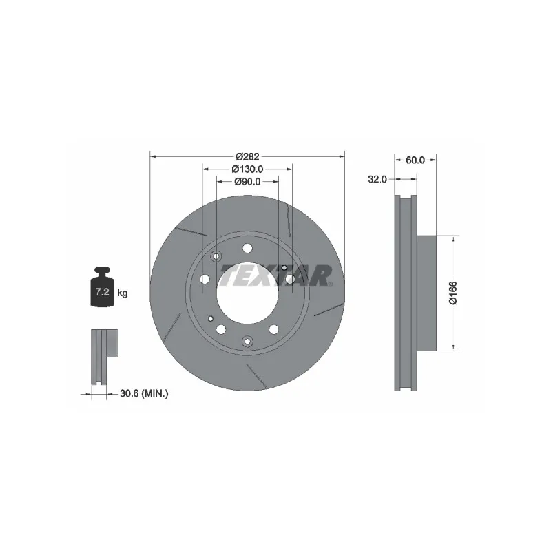 Disque de frein avant gauche TEXTAR 92033200