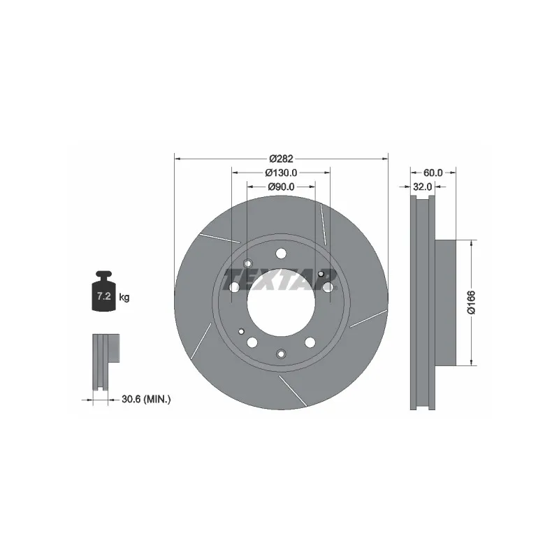 Disque de frein avant droit TEXTAR 92033300