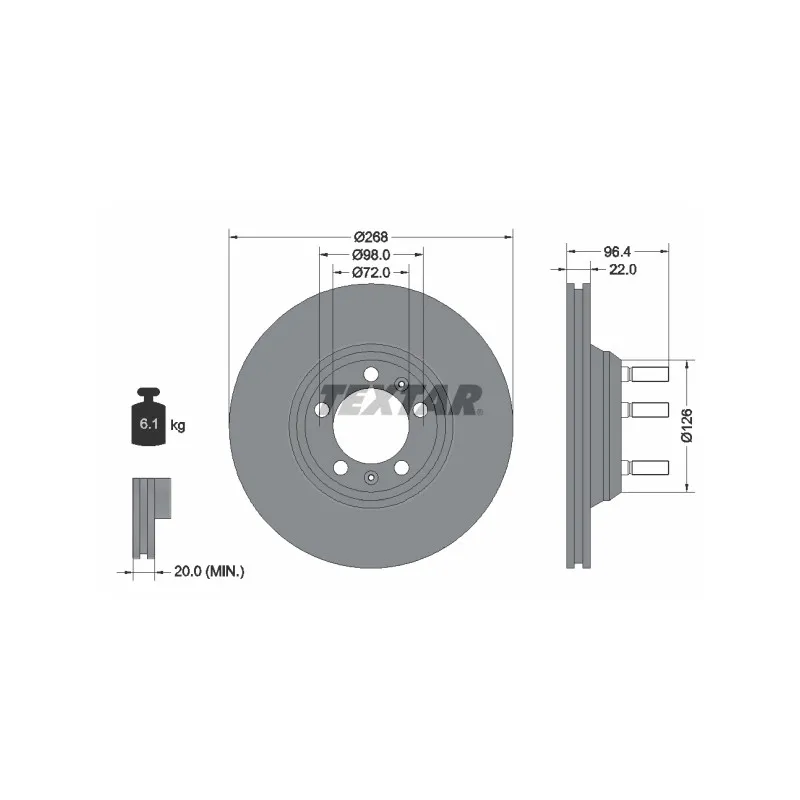 Jeu de 2 disques de frein avant TEXTAR 92033600