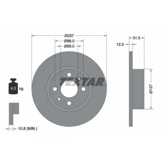Jeu de 2 disques de frein avant TEXTAR 92034000