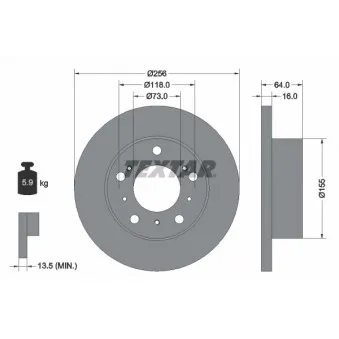 Jeu de 2 disques de frein avant TEXTAR 92034400