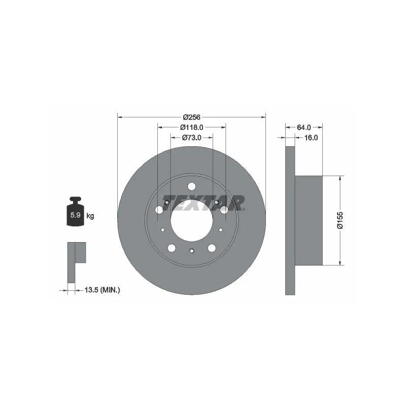 Jeu de 2 disques de frein avant TEXTAR 92034400