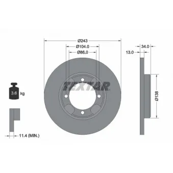 Jeu de 2 disques de frein avant TEXTAR 92034600