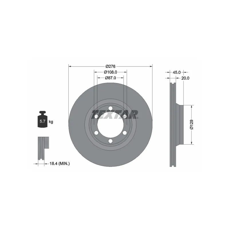 Jeu de 2 disques de frein avant TEXTAR 92035000