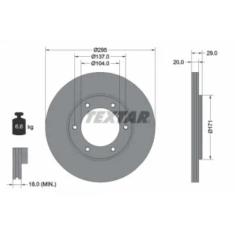 Jeu de 2 disques de frein avant TEXTAR 92035600