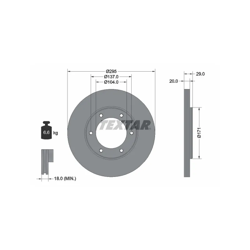Jeu de 2 disques de frein avant TEXTAR 92035600