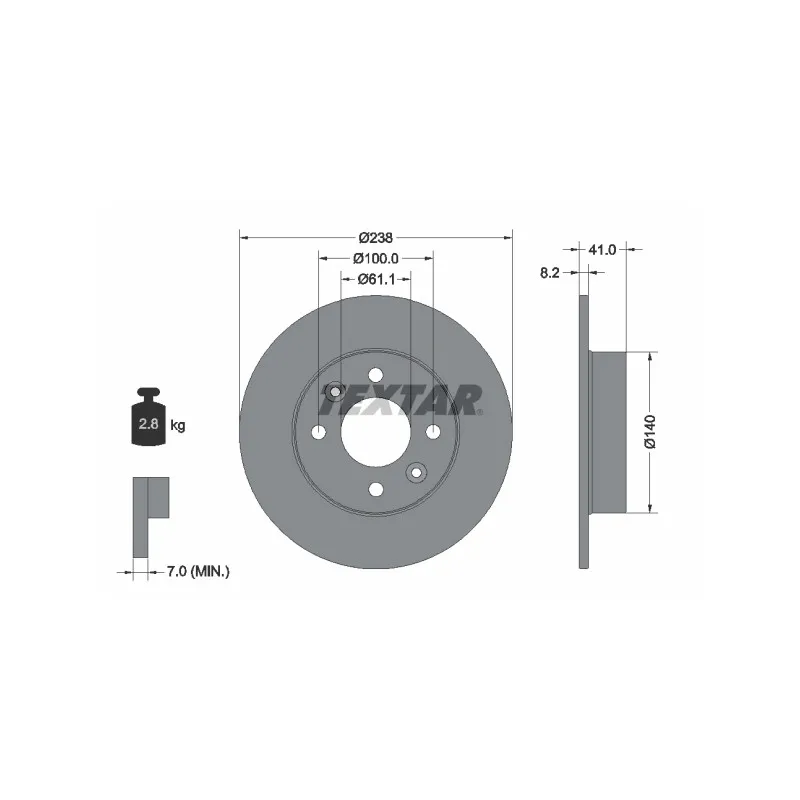 Jeu de 2 disques de frein avant TEXTAR 92036003