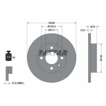 Jeu de 2 disques de frein avant TEXTAR 92036103