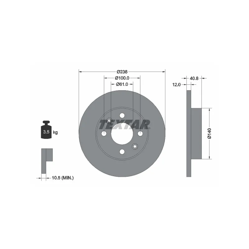 Jeu de 2 disques de frein avant TEXTAR 92036103