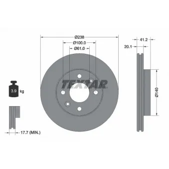 Jeu de 2 disques de frein avant TEXTAR 92036203
