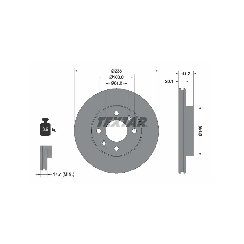 Jeu de 2 disques de frein avant TEXTAR 92036203