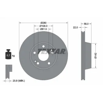 Jeu de 2 disques de frein avant TEXTAR 92036300
