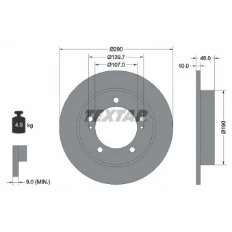 Jeu de 2 disques de frein avant TEXTAR 92036600