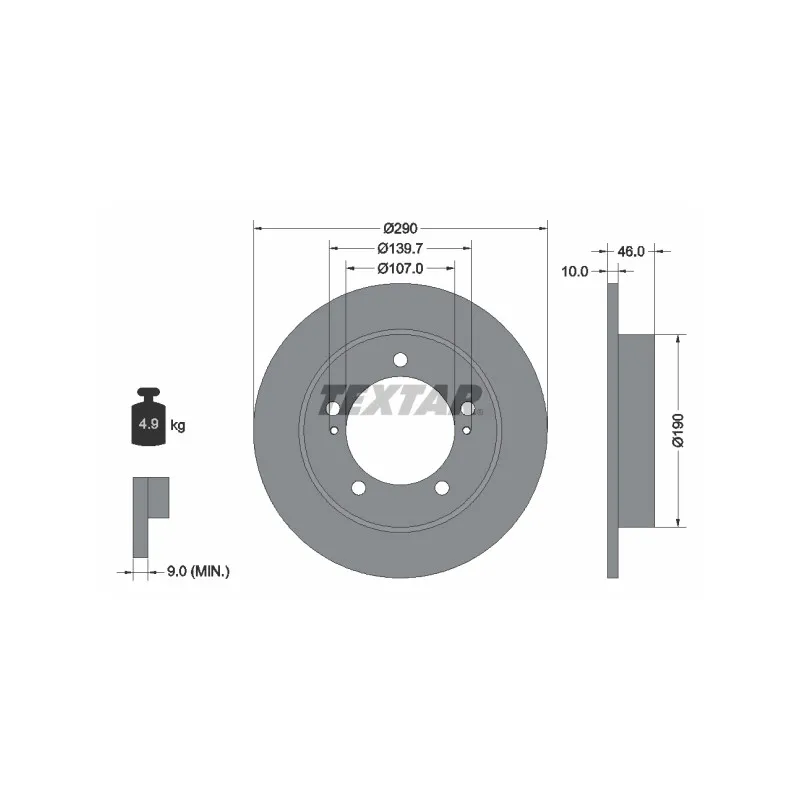 Jeu de 2 disques de frein avant TEXTAR 92036600