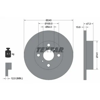 Jeu de 2 disques de frein avant TEXTAR 92036700