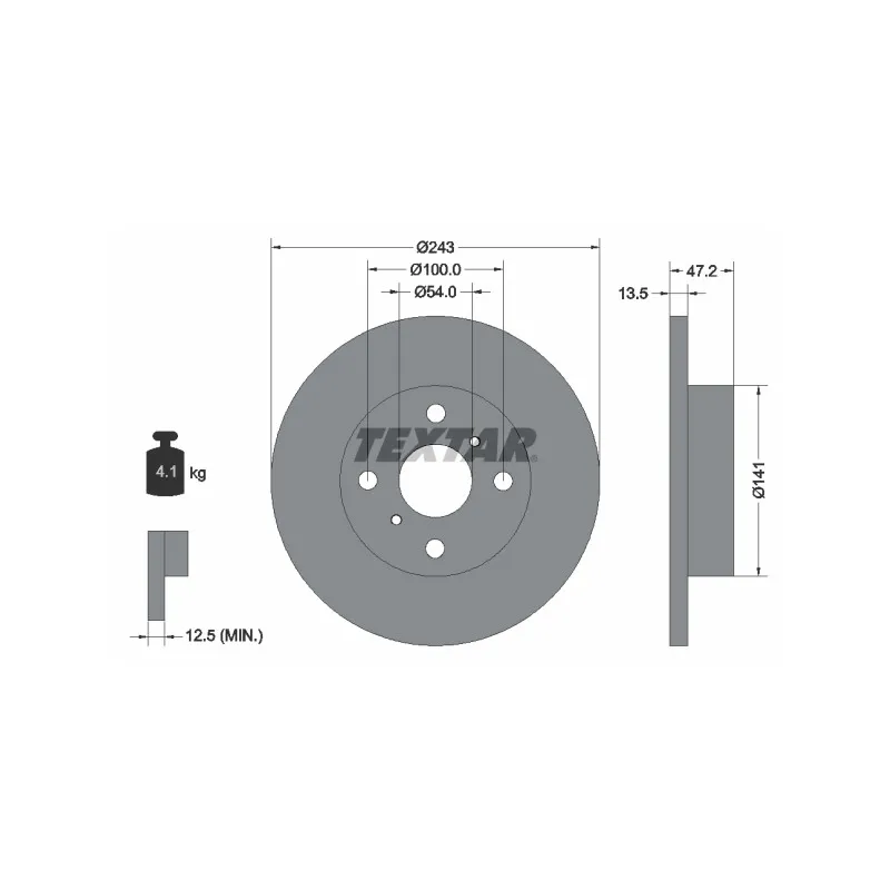 Jeu de 2 disques de frein avant TEXTAR 92036700