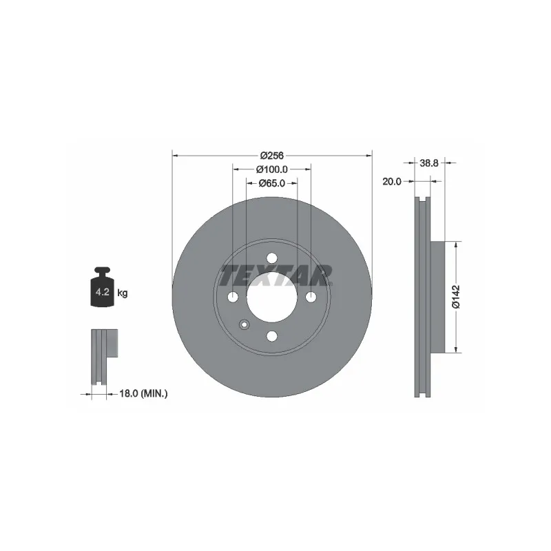Jeu de 2 disques de frein avant TEXTAR 92036803