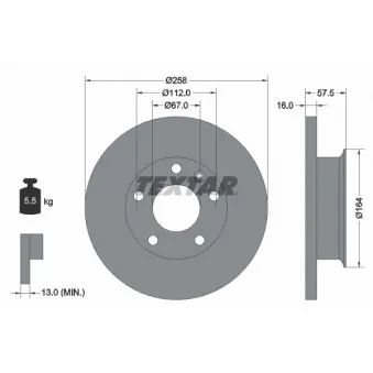Jeu de 2 disques de frein avant TEXTAR 92037000