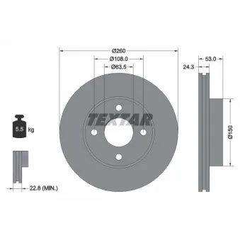 Jeu de 2 disques de frein avant TEXTAR 92037600