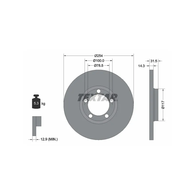 Jeu de 2 disques de frein avant TEXTAR 92037900