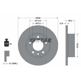 Jeu de 2 disques de frein avant TEXTAR 92038000