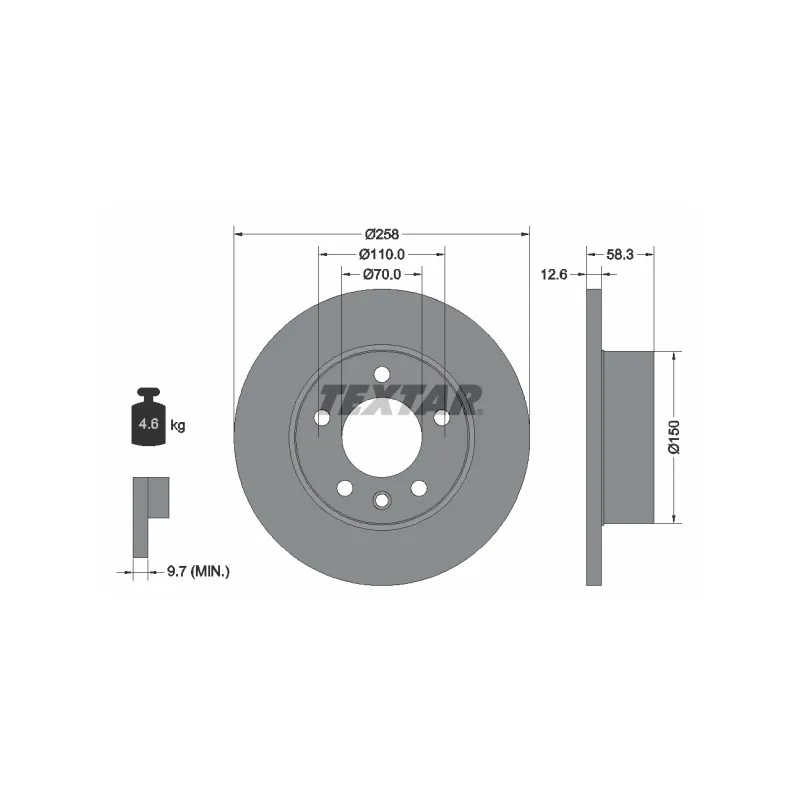 Jeu de 2 disques de frein avant TEXTAR 92038000