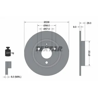 Jeu de 2 disques de frein avant TEXTAR 92038500