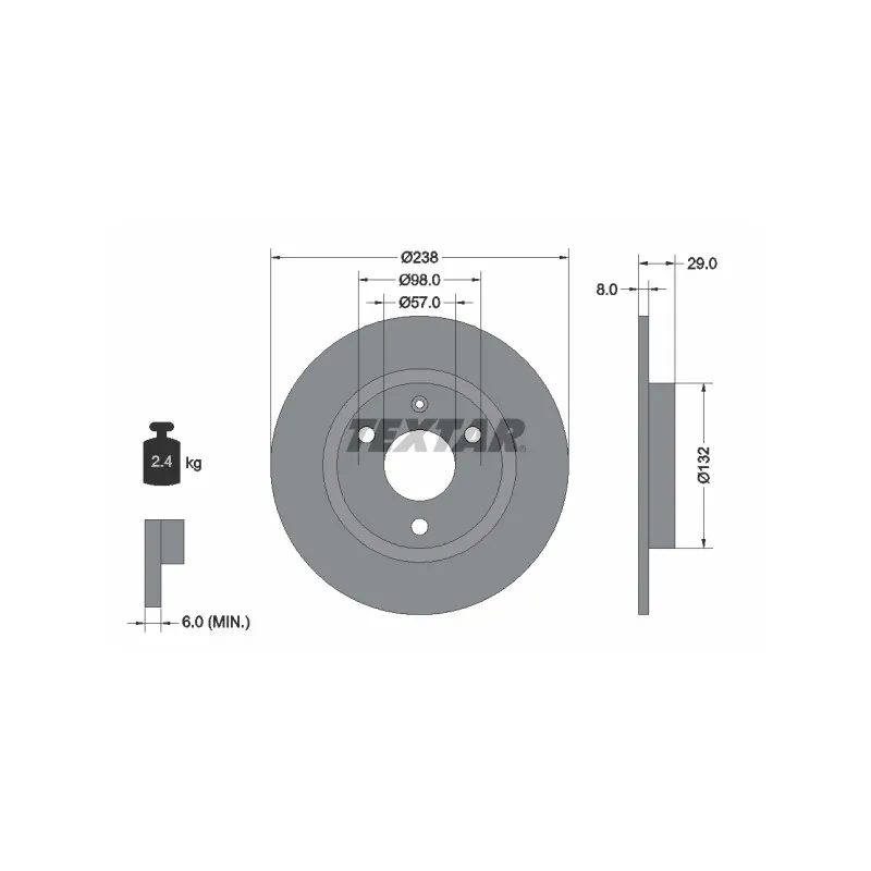 Jeu de 2 disques de frein avant TEXTAR 92038500