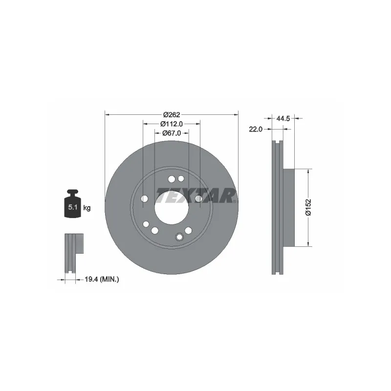 Jeu de 2 disques de frein avant TEXTAR 92038600