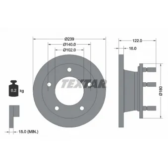 Jeu de 2 disques de frein avant TEXTAR 92038900