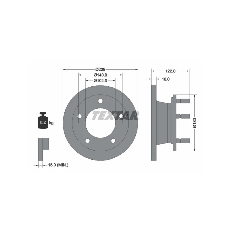 Jeu de 2 disques de frein avant TEXTAR 92038900