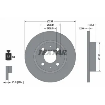 Jeu de 2 disques de frein avant TEXTAR 92039100