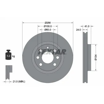 Jeu de 2 disques de frein avant TEXTAR 92039203