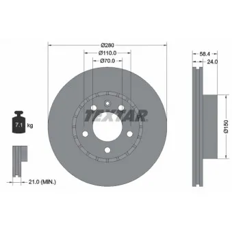 Jeu de 2 disques de frein avant TEXTAR 92039300