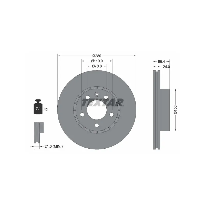 Jeu de 2 disques de frein avant TEXTAR 92039300